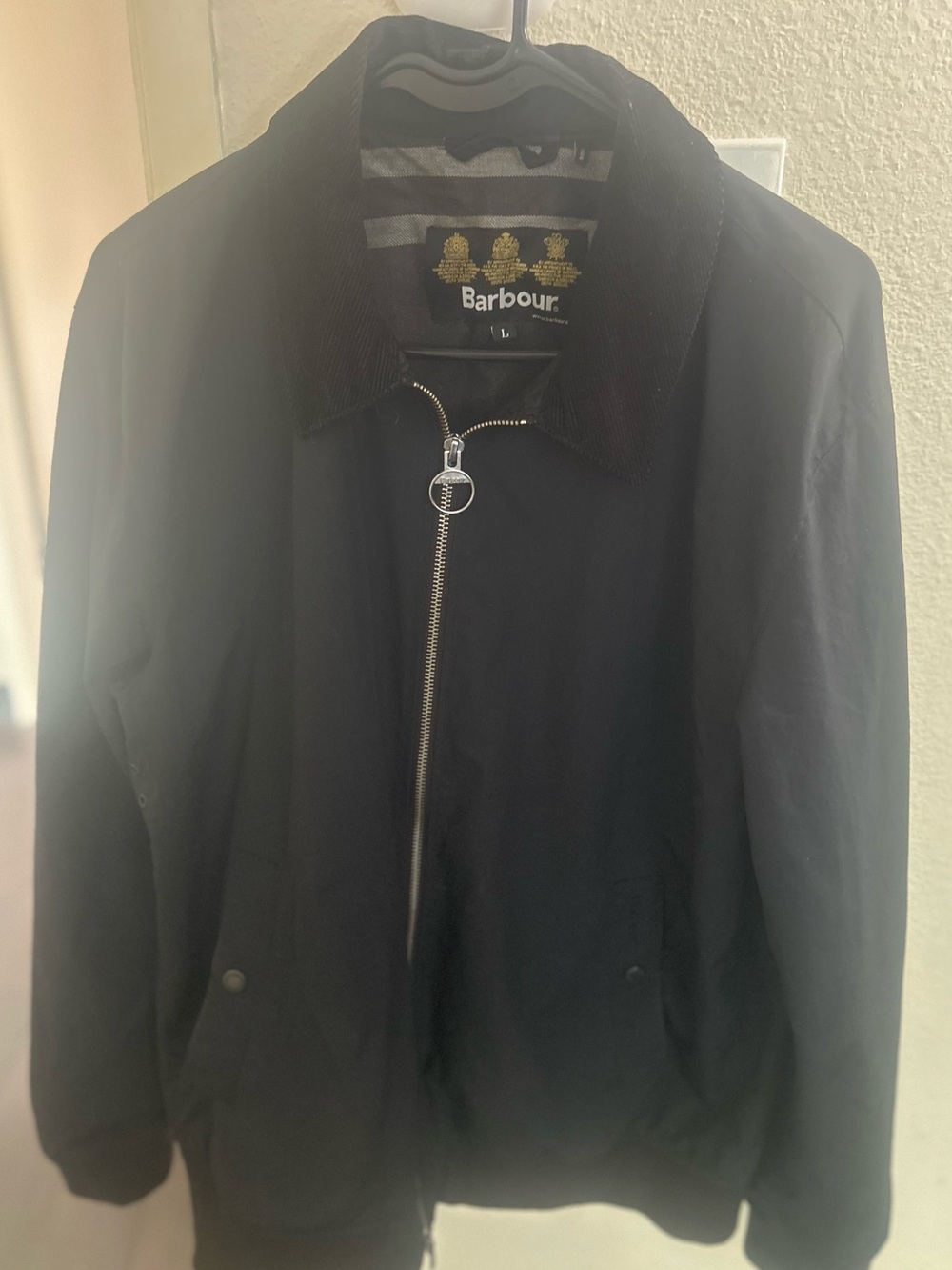 Barbour Corduroy Collar Full-Zip Bomber - Size L
